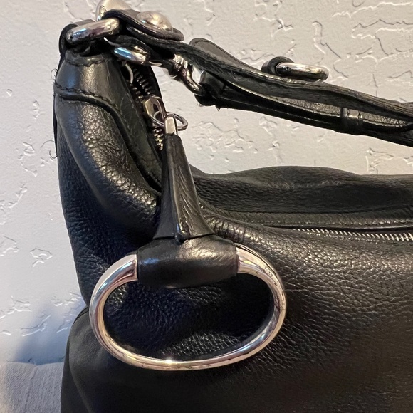 XL GUCCI ICON BIT Pebble Leather Black HOBO & Cross-body Bag - Picture 9 of 17